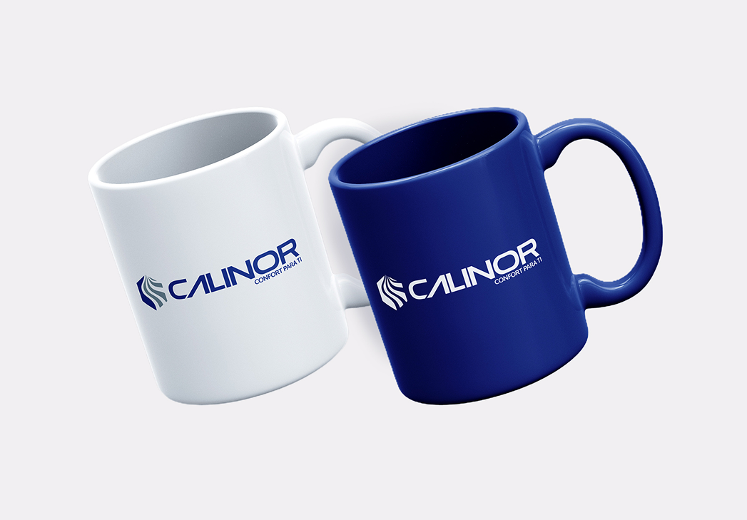 Tazas en mockup Calinor